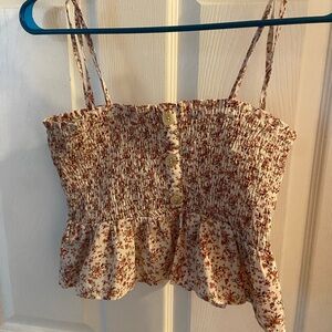 Floral Smocked Peplum Top